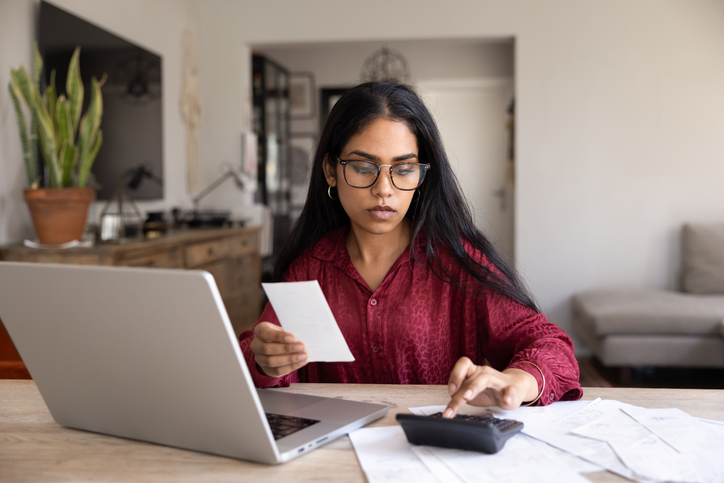woman doing her finances